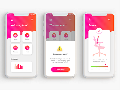 Automated Hack #13 - Automated Office Chair app automation chair challenge daily gradient icon illustration menu mobile ui ux