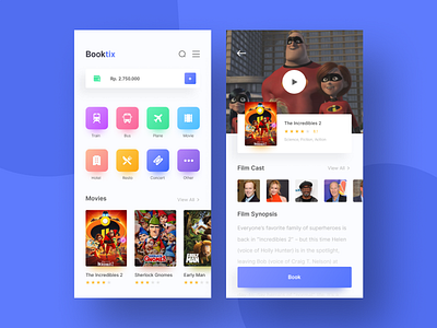 Booking App Exploration book app design app mobile movie ticket ui ux web