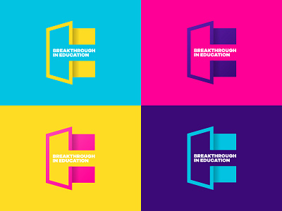 Breakthrough in Education Brand b branding breaktrhrough design door e flat logo mark open recruitment typography