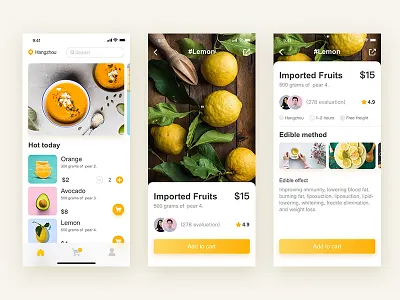 Fruit delivery application ui ux 图标 设计