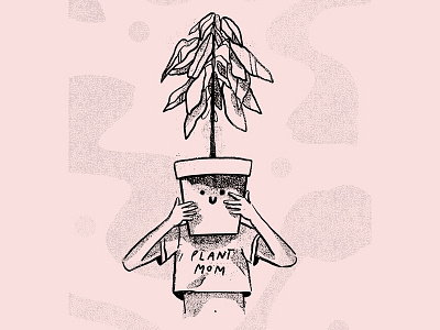 Plant Mom character girl illustration plant wrocław