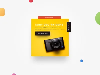 Daily UI 098 - Advertisement ads advertisement camera concept daily dailyui discount minimal photocamera reflex sale sony sony dsc rx100m3 ui ux