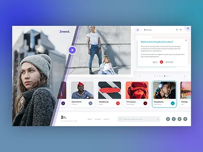 2need - Online store's Landing & Products page onlinestore ui ui ux design web design