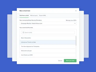 New email test modal (beta) app forms interface litmus modal ui ui ux ux ux design