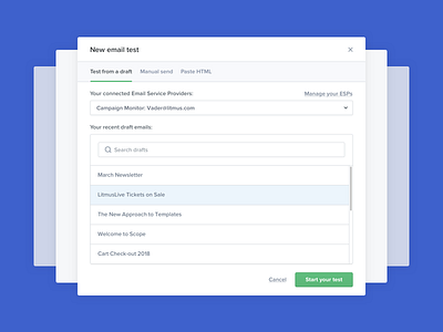 New email test modal (beta) app forms interface litmus modal ui ui ux ux ux design