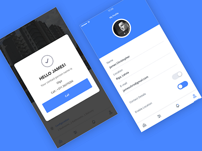 CleverRentals - Profile 2d account app blue clean design mobile mobile app notifications profile ui ux