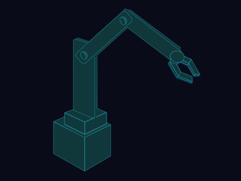 3D Robot Arm 3d 3d animation animated animated gif app cobotics dashboard design futuristic icon mobile design responsive design robot robotics ui ui design user experience user interface ux design website