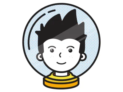👨‍🚀🔮 astronaut character halftone head illustration space spaceman vector