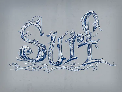 Twisted Surf hand lettering