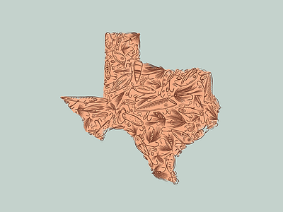 Texas Lures + Flies design fish fishing flies flyfishing ink lakes lures river tejas texas vintage