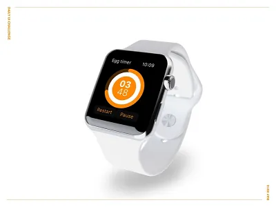 Countdown Timer 14 applewatch black dailyui egg orange timer ui ux watch
