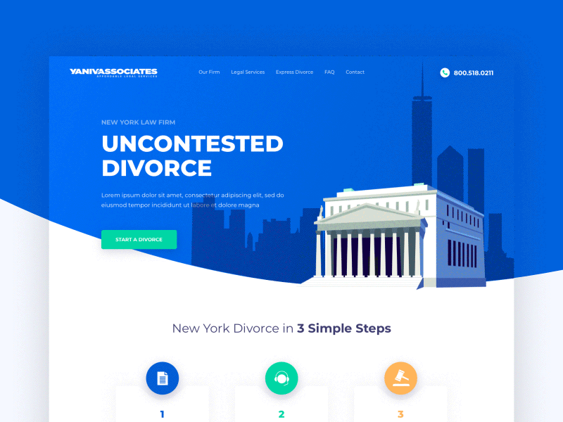 YanivAssociates - Home Page clean colors illustration landing project ui ux web