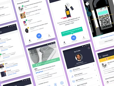Detect Original/ fake products with an App app design illustration nfc original product security sketch ui ux wireless