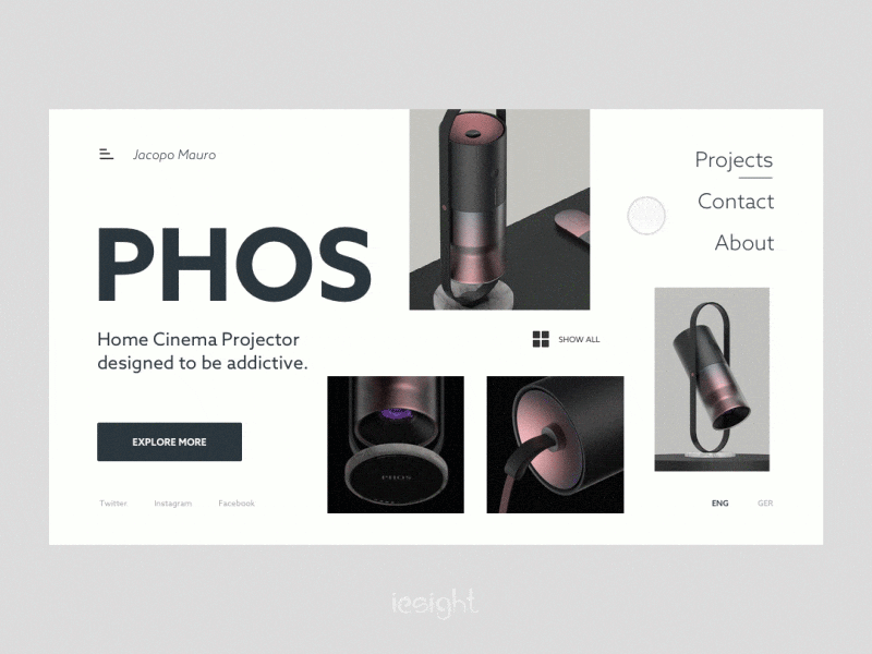 Portfolio Website Interaction animation clean interaction layout minimal portfolio product design ui user experience design user interface design ux website