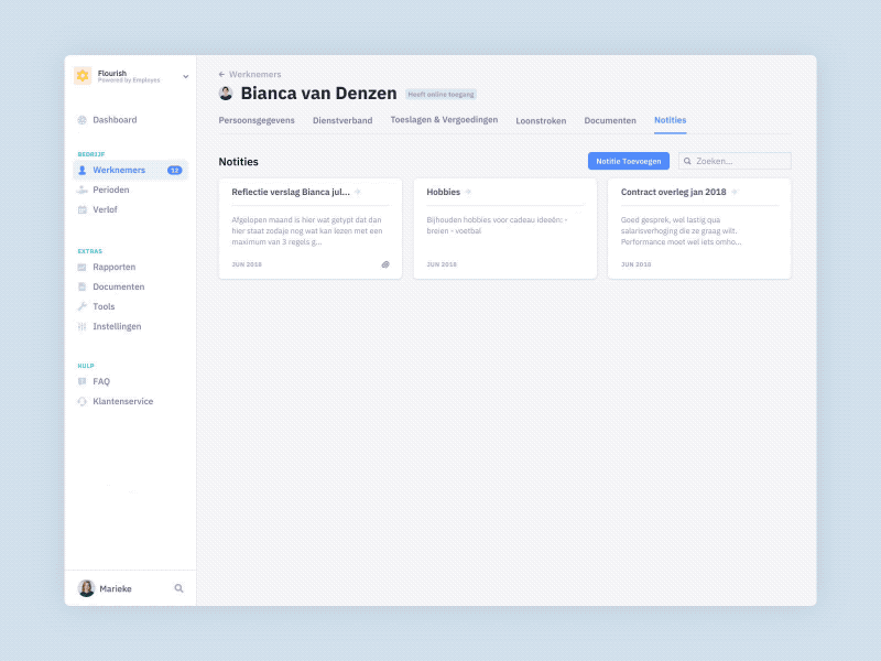 HR Webapp Motion Design animation app cards dashboard editor flow hr motion notes profile transition writing