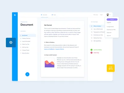 🌭 Hotdocs app dashboard document page site ui web webapp writing