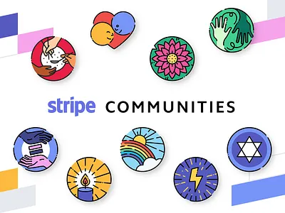 Stripe Communities branding design illustration logo stripe vector