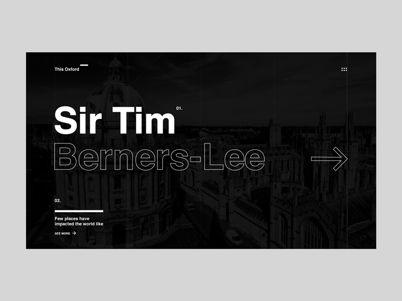 The Oxford - Website black clean concept figma minimal typogaphy uidesign