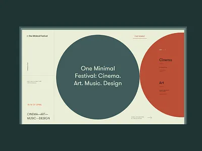 One Minimal Festival Homepage Alternative Version animation art cinema circle concept design festival gif grid interface motion music tickets ui ux web website