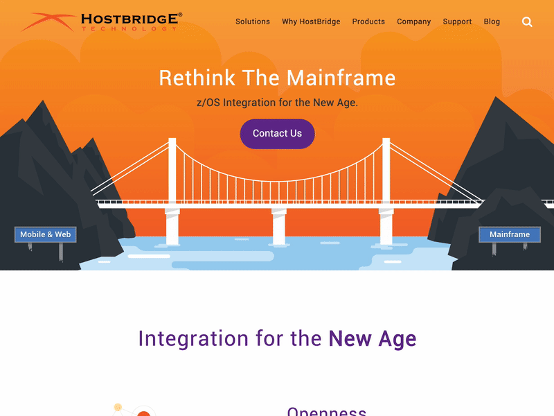 Hostbridge Website custom design icons illustration mainframe responsive ui user interface vector webdesign website wordpress