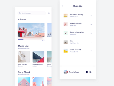 Music card design material menu music music app picture pyayer ui