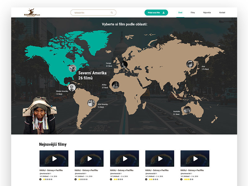 Example of Redesign of website Bushmanfilm.comm