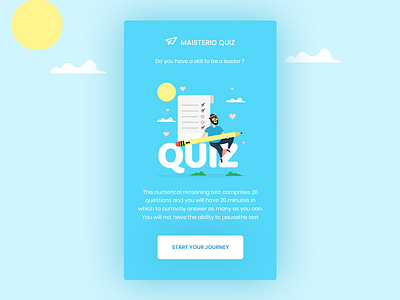 Quiz App Onboarding screen android app app design blue contest app gradient illustration ios onboarding screen quiz app ui design ux design