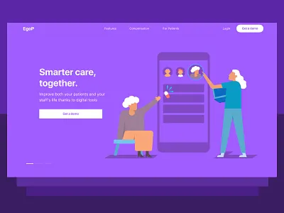 Health care - Landing page design drugs health app health care illustration landing page nurse patient ui website