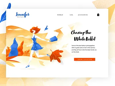 Jennifer Boutique Landing Page collection cool dress ecommerce fashion landing page spring web design