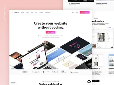 STUDIO Ver 1.1 bold clean landing page modern simple studio web design website