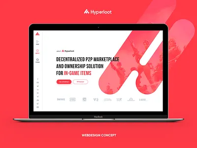 Hyperloot crypto desktop games landing logo menu ui ux web webdesign website