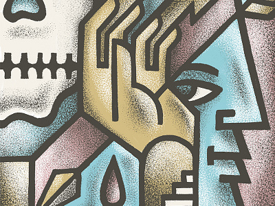 Aim & Release angular bold lines brush pack face gritty hand hand drawn iillustration shading simplistic skull stipple texture
