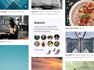 Debuts avatar clean debut gallery grid masonry minimal photos ui web web design website