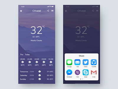 Weather UI Exploration android design app animation app design ios design iphone application design johnyvino mobile app design mobile application mobile ui norde ui ux uidesign