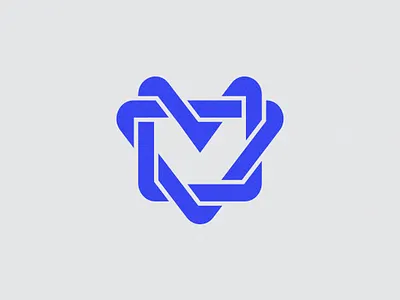 M+V adobe design flat illustrator logo minimal penrose penrose triangle