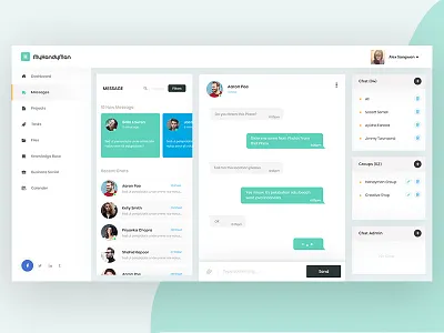 Message Screen app clean color creative dashboard design interface message app simple design typography uiux website