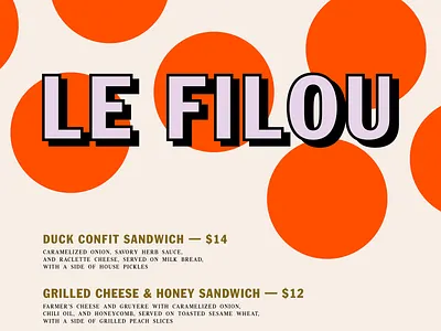 Le Filou – August 4 Menu branding graphic design le filou menu menu design