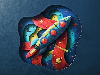 Lost in Space blackhole explore moon paper paperart rocket san diego saturn space stars texture