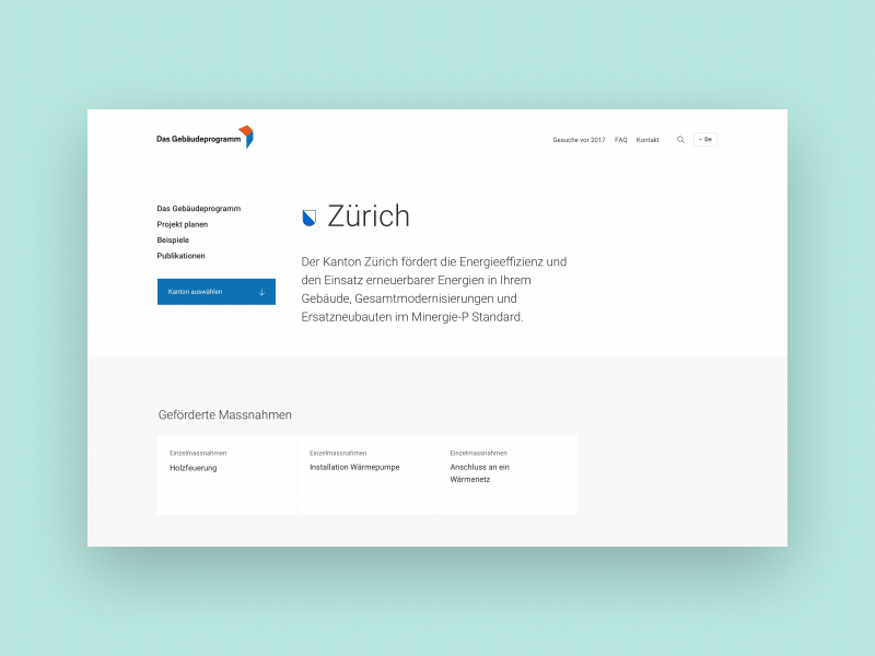 Das Gebäudeprogramm animation cantons colors design illustration relaunch renewable energy switzerland ui