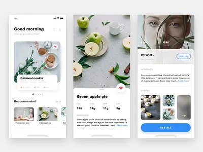 Cate APP 🍰 app card cate design food list sketch ui