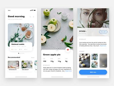 Cate APP 🍰 app card cate design food list sketch ui