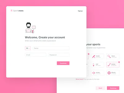 Signup Flow app branding character dailyui design flat icon illustration logo onboarding signup signup form typography ui ux vector vlockn web website