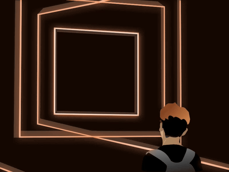 Man Spaced out Illustration - Animated animation art character design flat futuristic gif illustration sketch texture ui vector