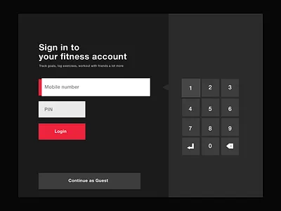 Daily UI #01 - Login 001 app daily dailyui dailyui 001 dailyui001 dark design fitness fitness app login login box sign in ui