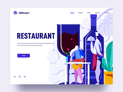 Wine restaurant china illustration jon jondesigner ui ux web wine restaurant