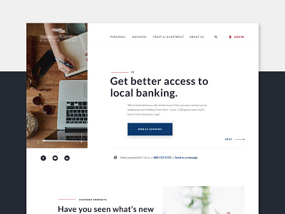Community Bank - Homepage ada compliant bank bank homepage branding community financial fintech homepage landing page local banking login online banking webdesign website website interface