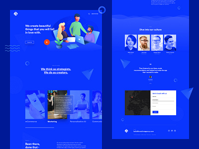 Creative Marketing Agency Landing Page contact design design agency digital home page illustration landing page marketing minimal one page services studio testimonial theme ui ux website