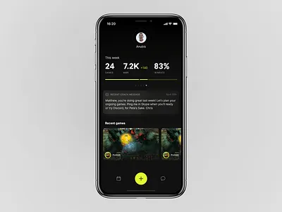Personal Gamer's Coach app dota esports ios iphone mobile screen ui wip