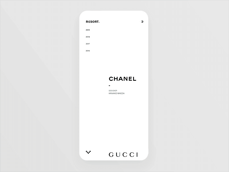 Fashion Resort - Interaction animation app clean collection design fashion gallery interaction interface layout minimal minimalist mobile resort simple ui ux