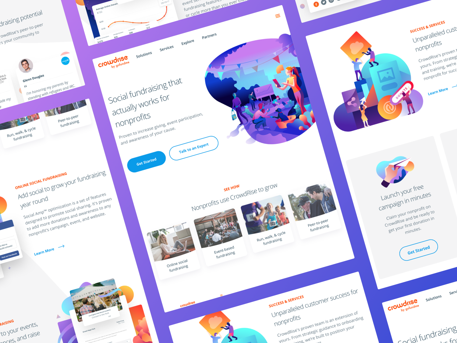 CrowdRise By GoFundMe Responsive Homepage by Peter Deltondo for Heyo on ...